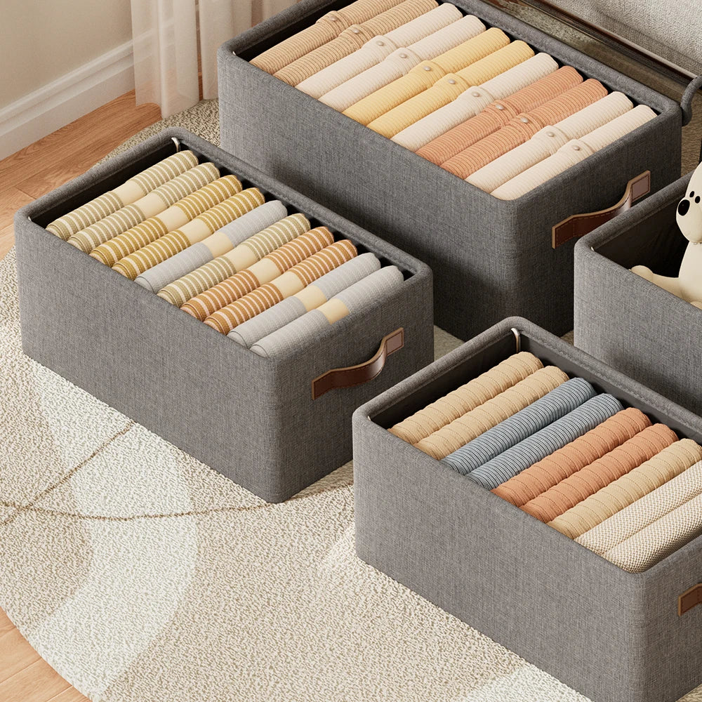 Modern Rectangle Foldable Wardrobe Storage Organizer Fabric Storage and Display Boxes for Warehouse Use