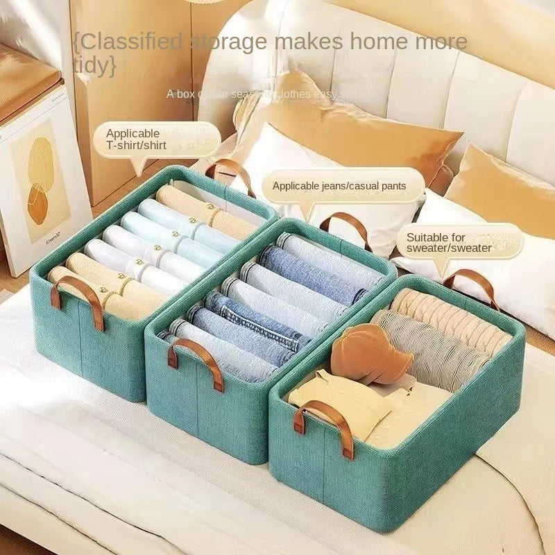Clothes Storage Box Home Finishing Clothes Storage New Artifact Folding Moisture-proof Bedroom Wardrobe Storage Box