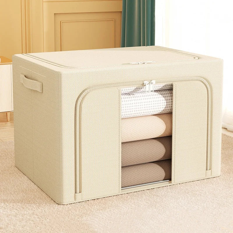 Big Capacity Closet Storage Bins Transparent and Visible Storage Box Foldable Portable Organizer