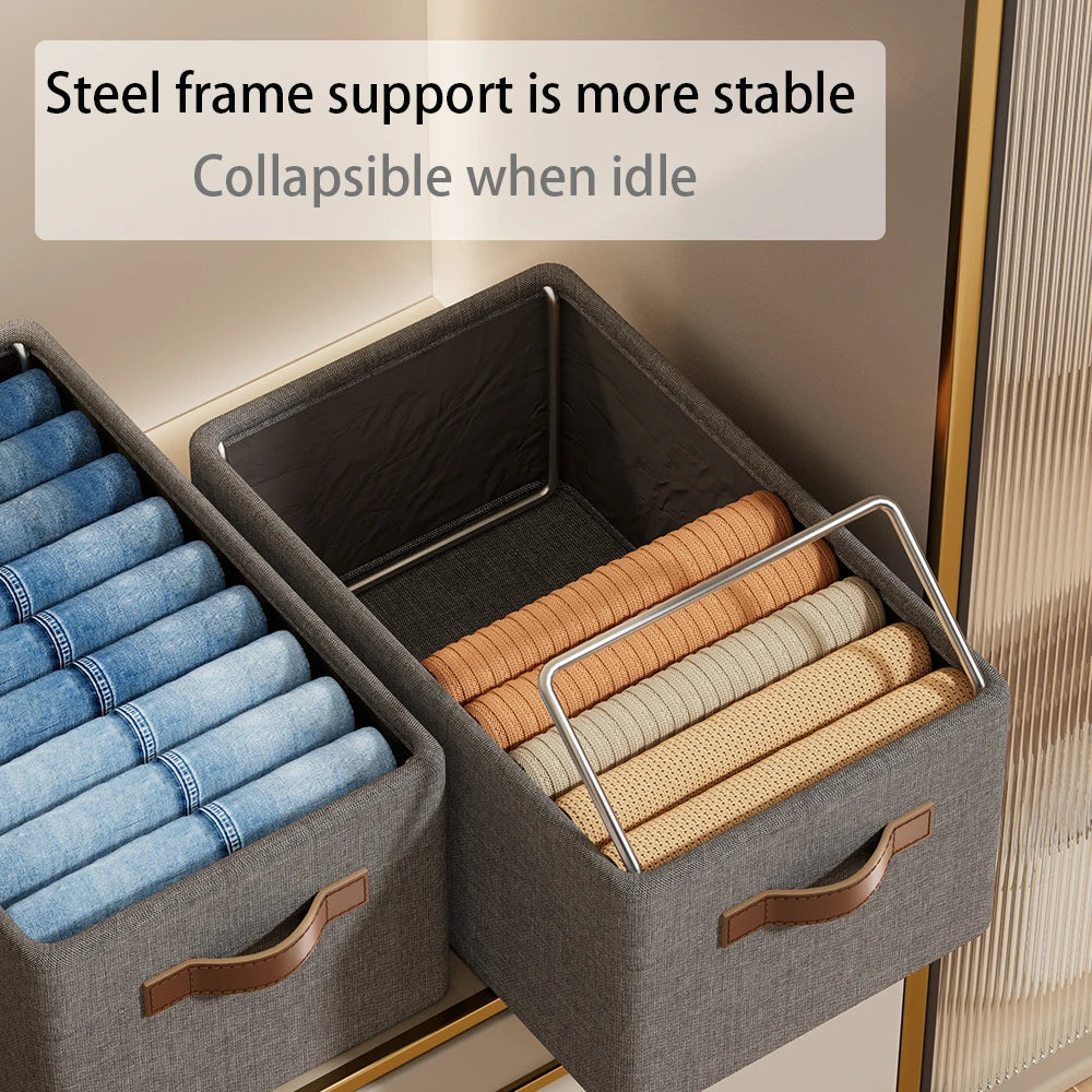 Modern Rectangle Foldable Wardrobe Storage Organizer Fabric Storage and Display Boxes for Warehouse Use