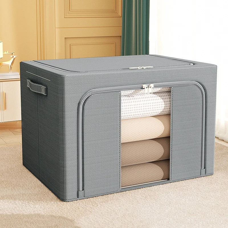 Big Capacity Closet Storage Bins Transparent and Visible Storage Box Foldable Portable Organizer