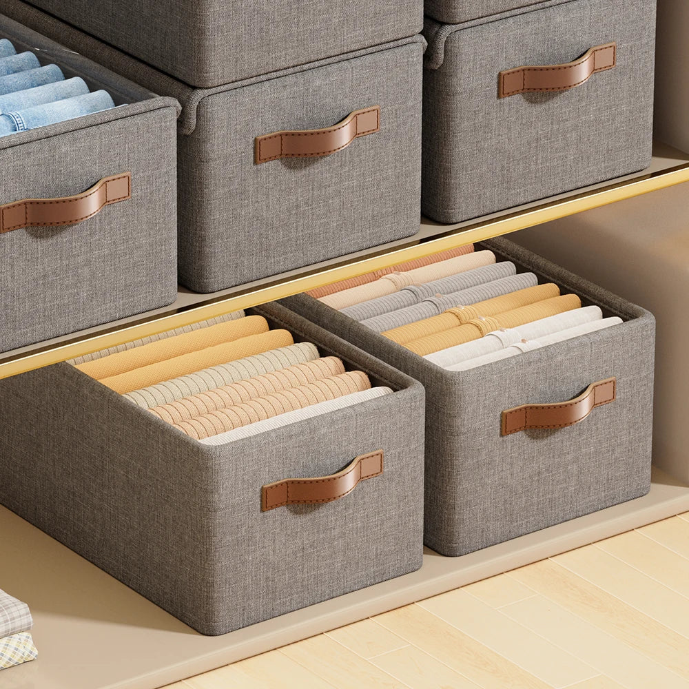 Modern Rectangle Foldable Wardrobe Storage Organizer Fabric Storage and Display Boxes for Warehouse Use