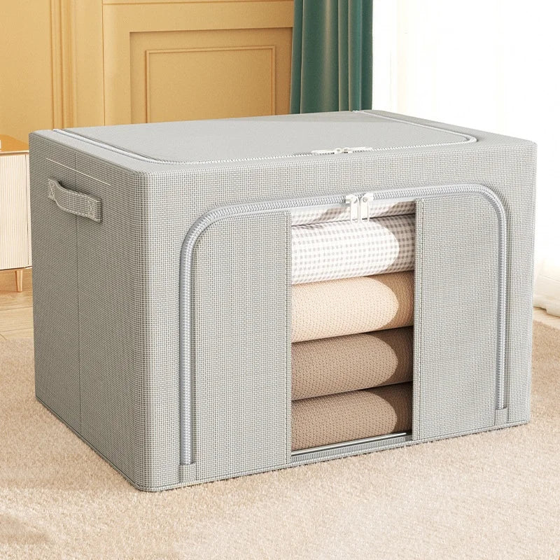 Big Capacity Closet Storage Bins Transparent and Visible Storage Box Foldable Portable Organizer