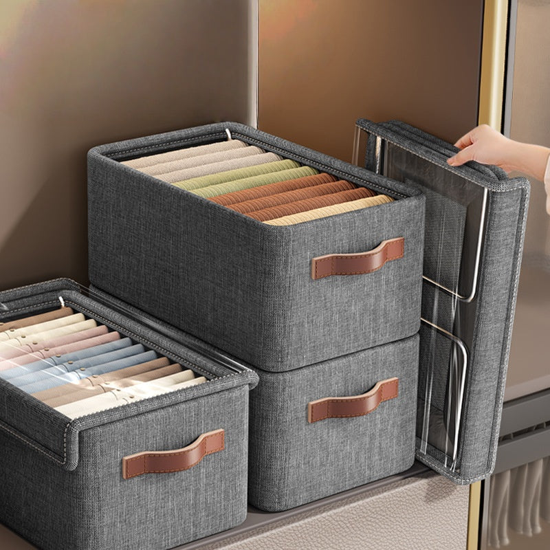 Sleek Rectangular Foldable Fabric Storage Organizer Wardrobe & Warehouse Display Boxes