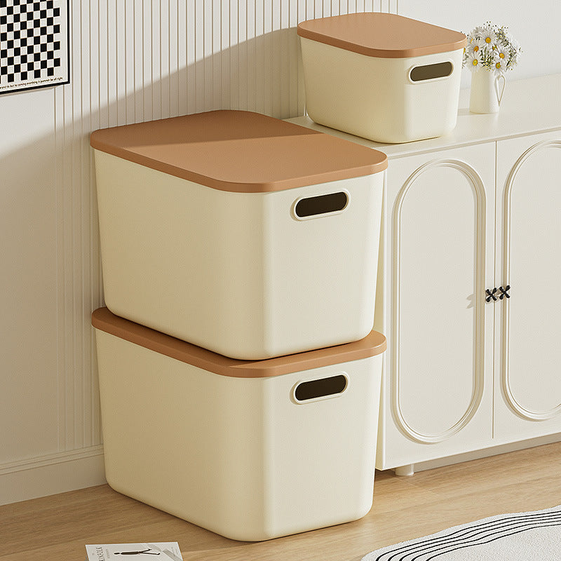 Plastic Storage Boxes with Lids for Home Use Desktop Wardrobe Clothing & Toy Organizing Household Bins