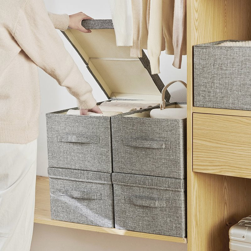 Fabric Storage Bin with Lid Storage Boxes for Shelves Closet Organizer Containers with Handles