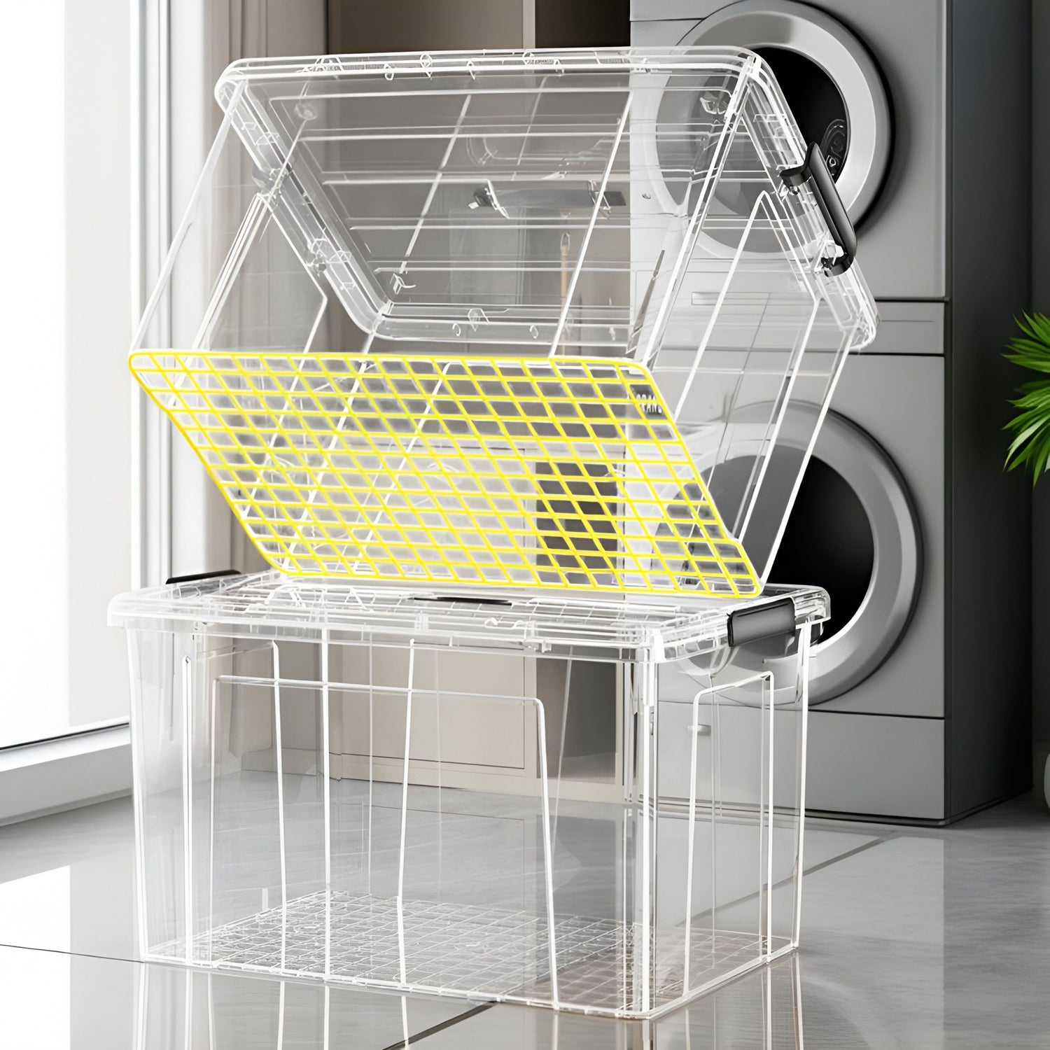 Large Capacity Clear Storage Box Household Transparent Organizer for Toys and Clothes