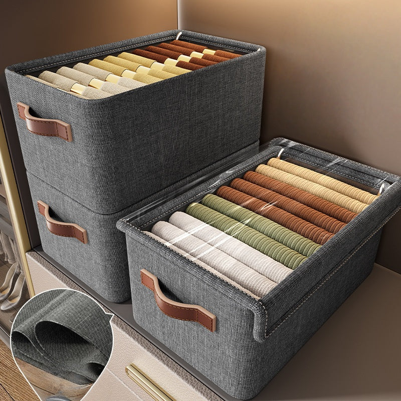 Sleek Rectangular Foldable Fabric Storage Organizer Wardrobe & Warehouse Display Boxes