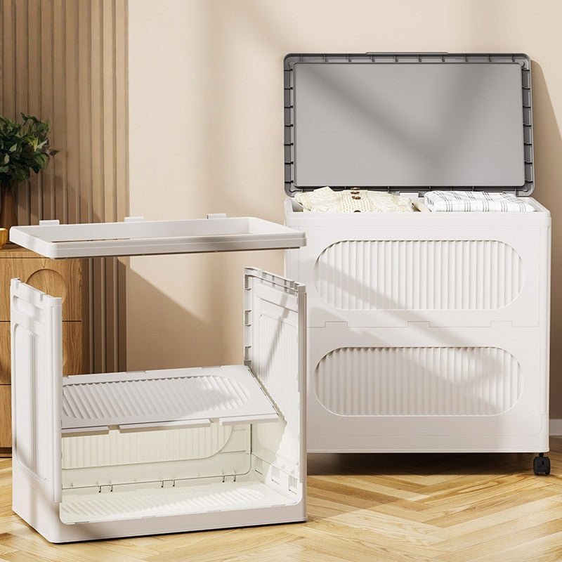 Upgraded Folding Storage Box Household Plastic Organizer Bin for Toys, Clothes and Sundries Storage