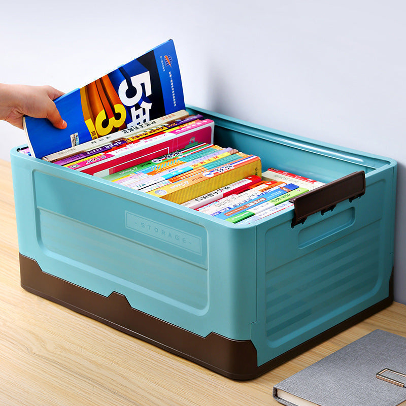 Multifunctional Foldable Plastic Storage Box with Lid Portable Organizer for Sundries and Daily Supplies