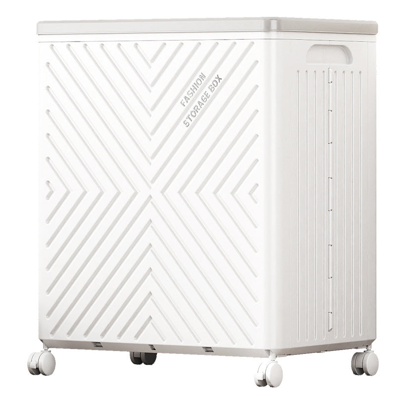 Trending Portable Foldable Plastic Storage Bin with Wheels for Clothing Organization