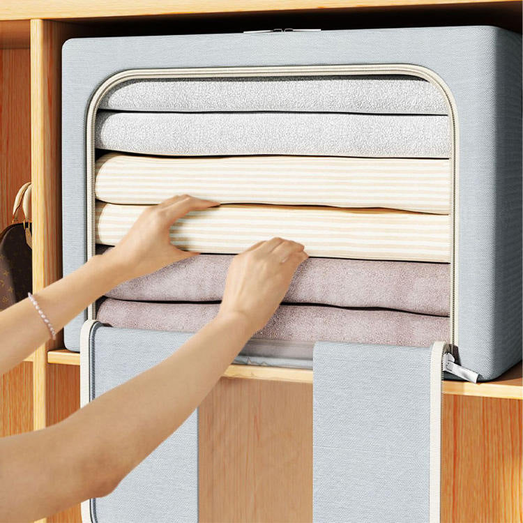 Large Capacity Closet Storage Bins Transparent Visible Foldable Portable Organizer Box