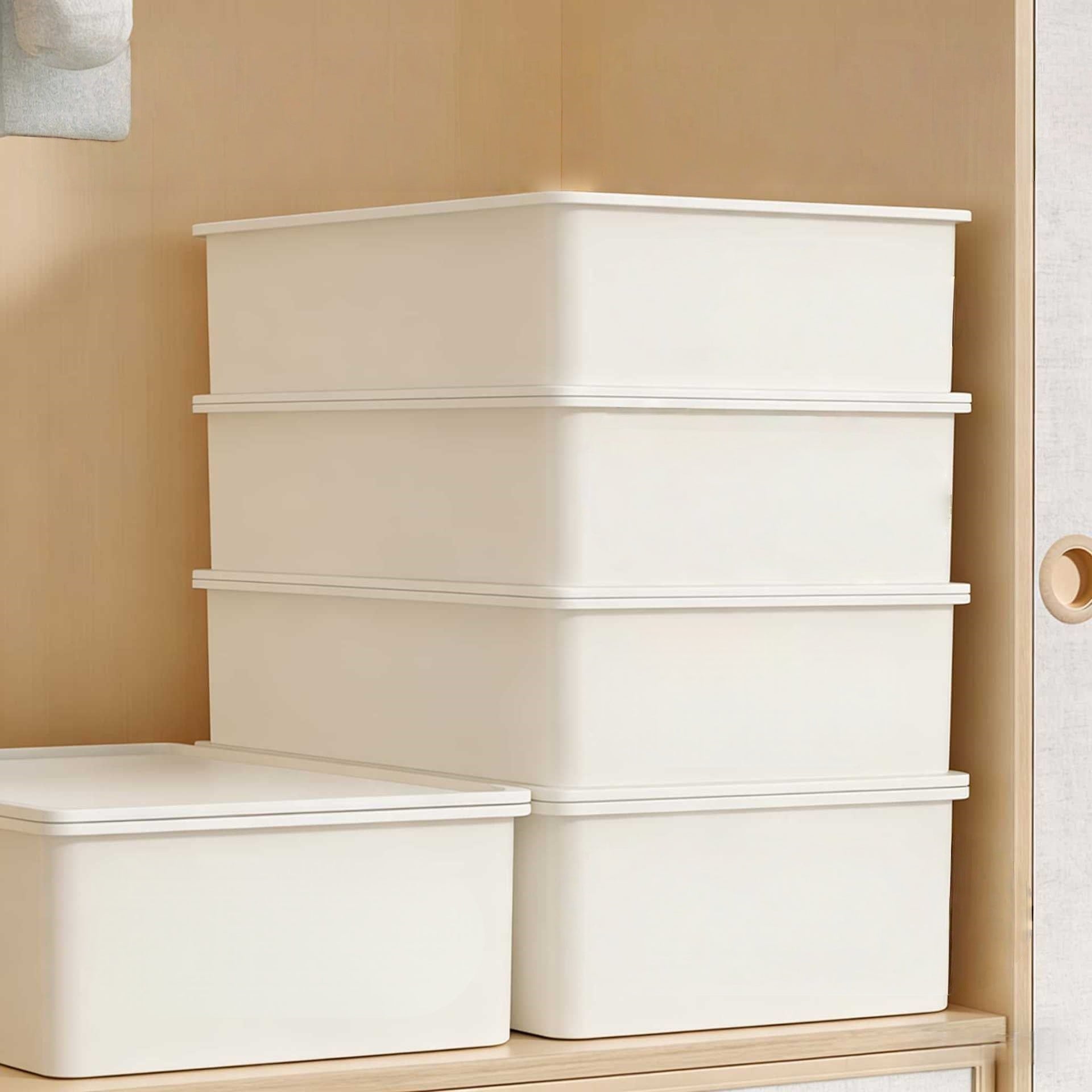 3-Layer PP Plastic Rectangle Storage Box Space-Saving Multifunction Clothing Organizer