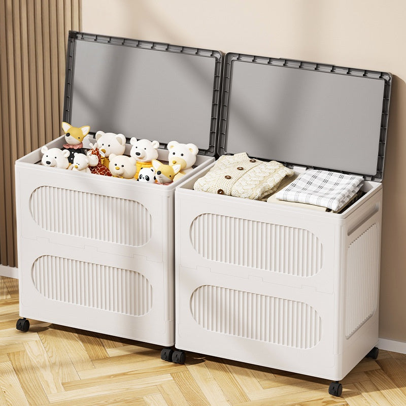 Upgraded Folding Storage Box Household Plastic Organizer Bin for Toys, Clothes and Sundries Storage