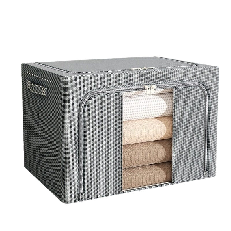 Large Capacity Closet Storage Bins Transparent Visible Foldable Portable Organizer Box