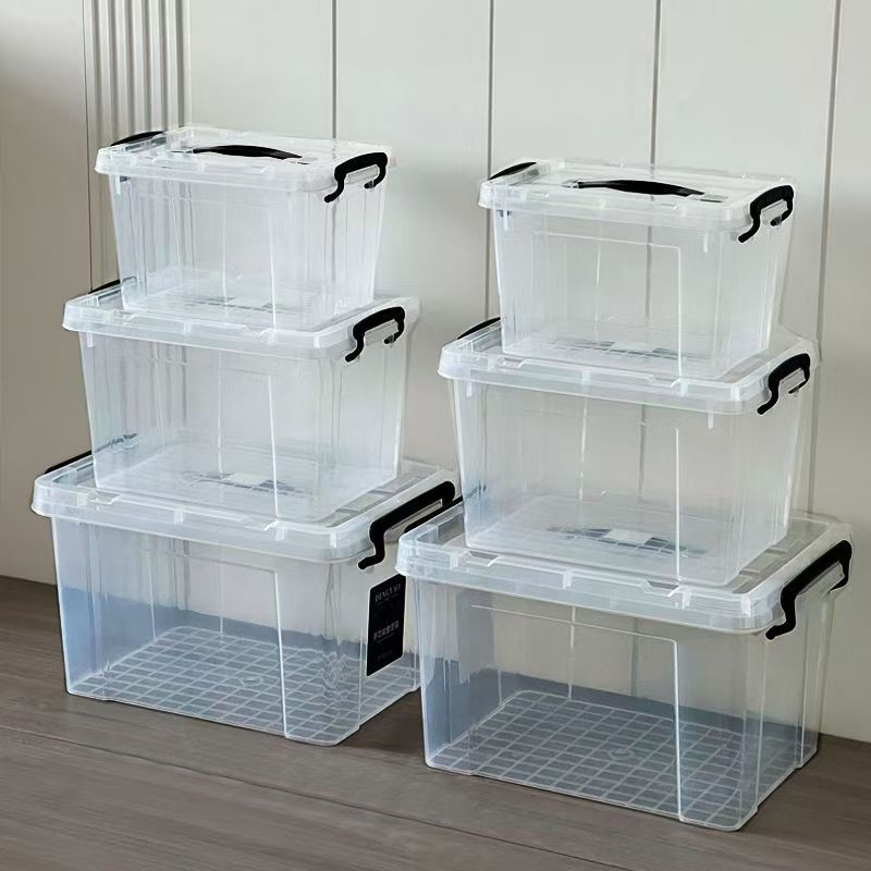 Large Capacity Clear Storage Box Household Transparent Organizer for Toys and Clothes