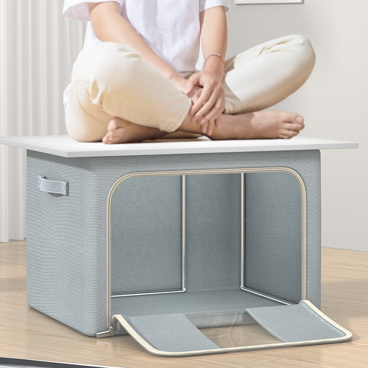 Large Capacity Closet Storage Bins Transparent Visible Foldable Portable Organizer Box