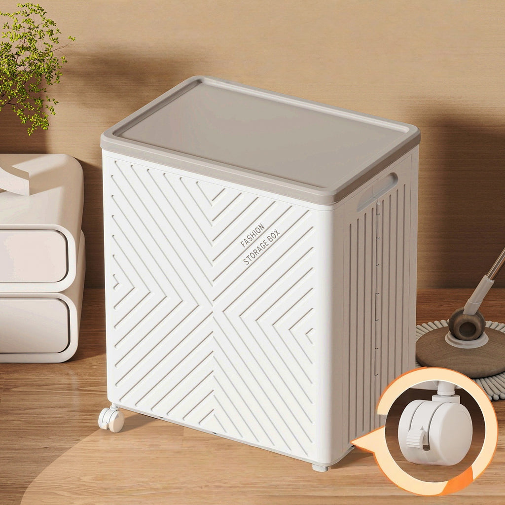 Trending Portable Foldable Plastic Storage Bin with Wheels for Clothing Organization