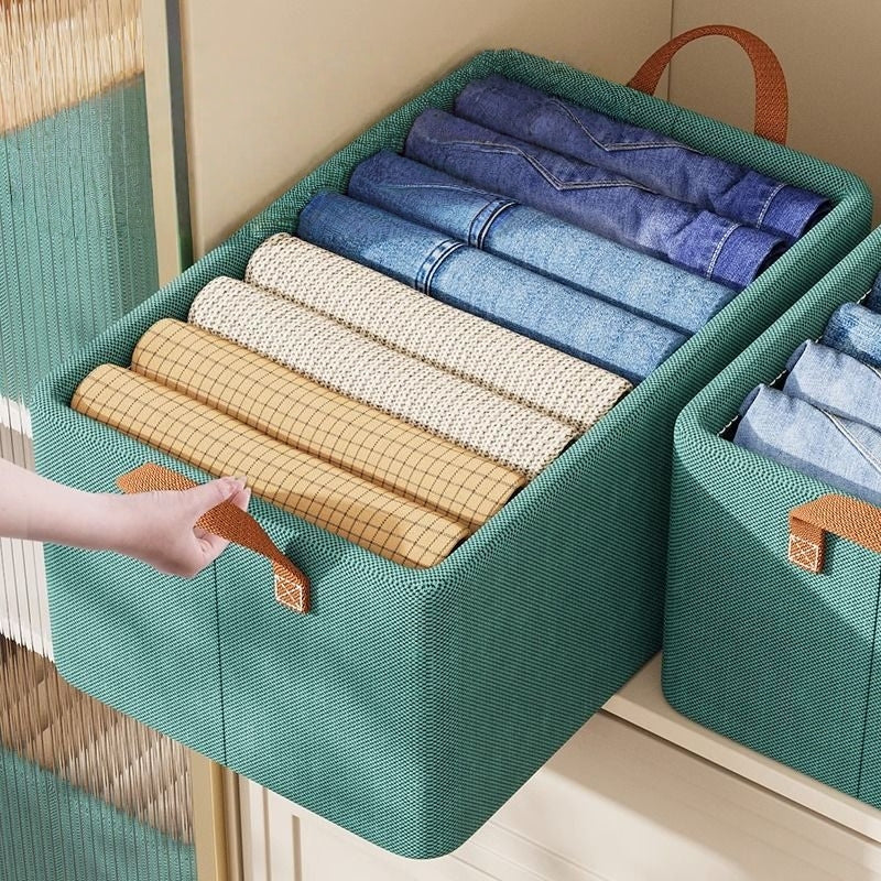 Storage Boxes Folding Fabric Cloth Kids Toy Laundry Clothes Home Organizer Collapsible Bins Foldable Storage Boxes for Clothes
